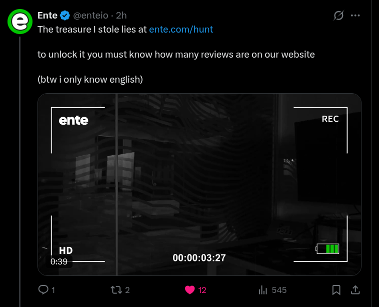 Ente Twitter post